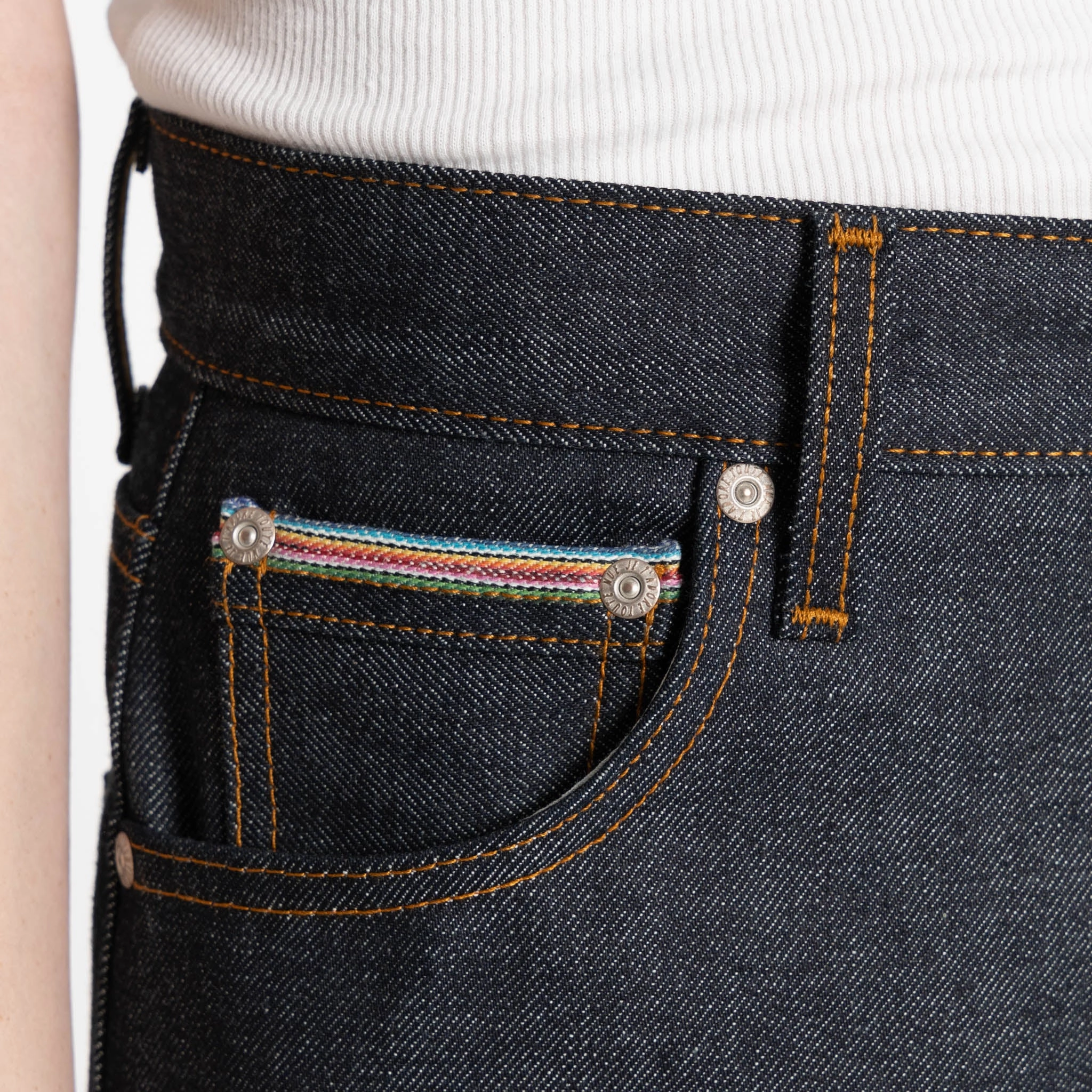 Button Fly Option True Girl - Dia De Los Muertos Selvedge - Indigo