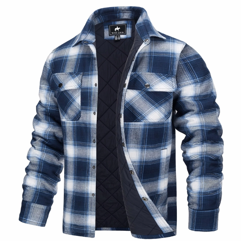 West Louis? Autumn Cotton Quilted Lined Flannel Shirt Jacket Layering Essential Eco-Friendly Choice
