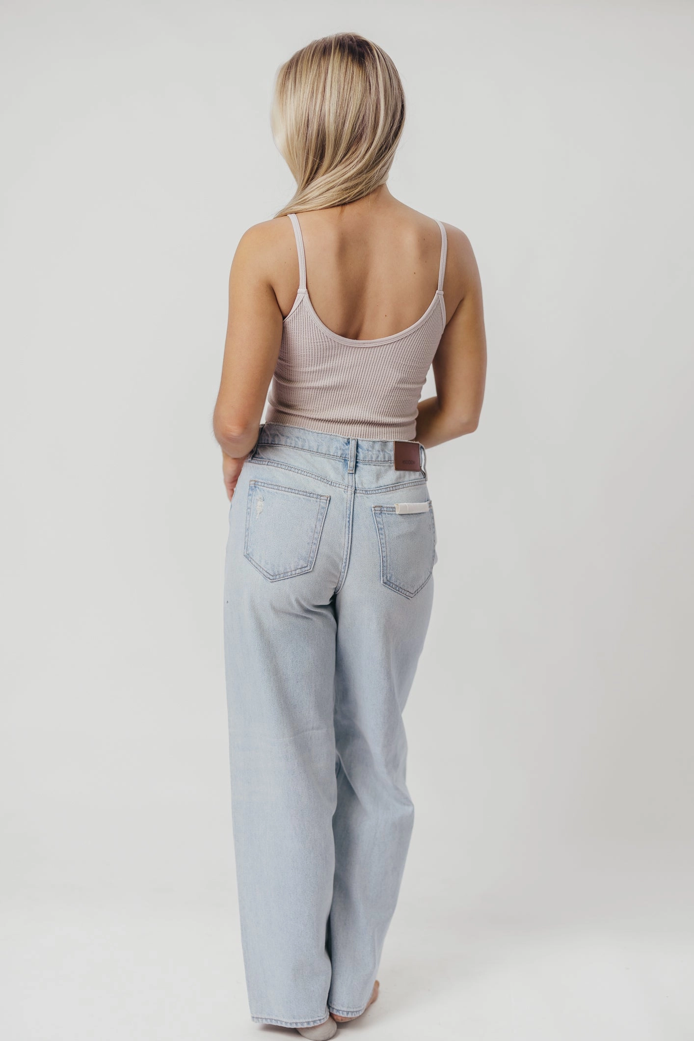 Nori Lightly Distressed Stretch Denim in Light Wash Always Ready Daily Wear Summer Vibes Music Event