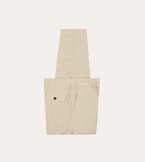 Stylish Look Comfort Layer Wear Cream Cotton Wide Leg Flat Front Chino