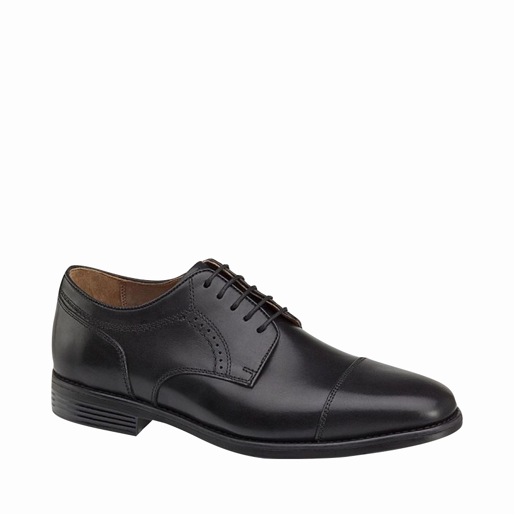 Every Step Johnston & Murphy Men's Branning Cap Toe Waterproof Oxford in Black