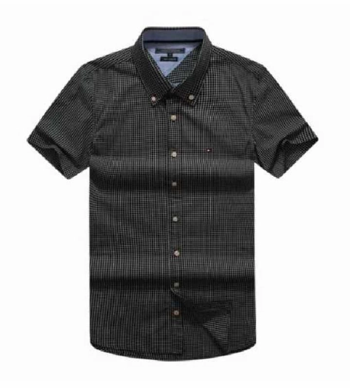Tommy Hilfiger Short Sleeve with an all-over check pattern black Shirt Oversized Fit