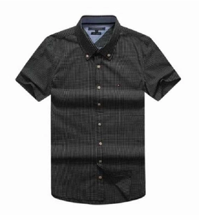 Tommy Hilfiger Short Sleeve with an all-over check pattern black Shirt Inner Layer