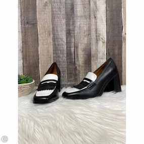 Luxury Vibe Trendy Mood Shoes Heels Block By Marc Fisher In Black & White, Size: 7