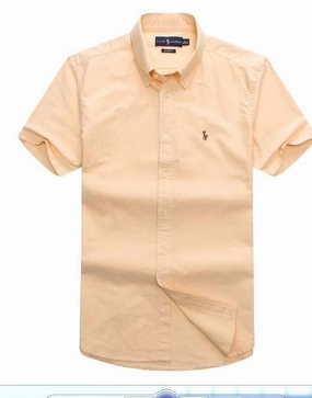 RL Small Pony Men Yellow Green Short Sleeve Oxford Shirt Boho chic