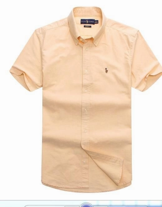 RL Small Pony Men Yellow Green Short Sleeve Oxford Shirt Boho chic