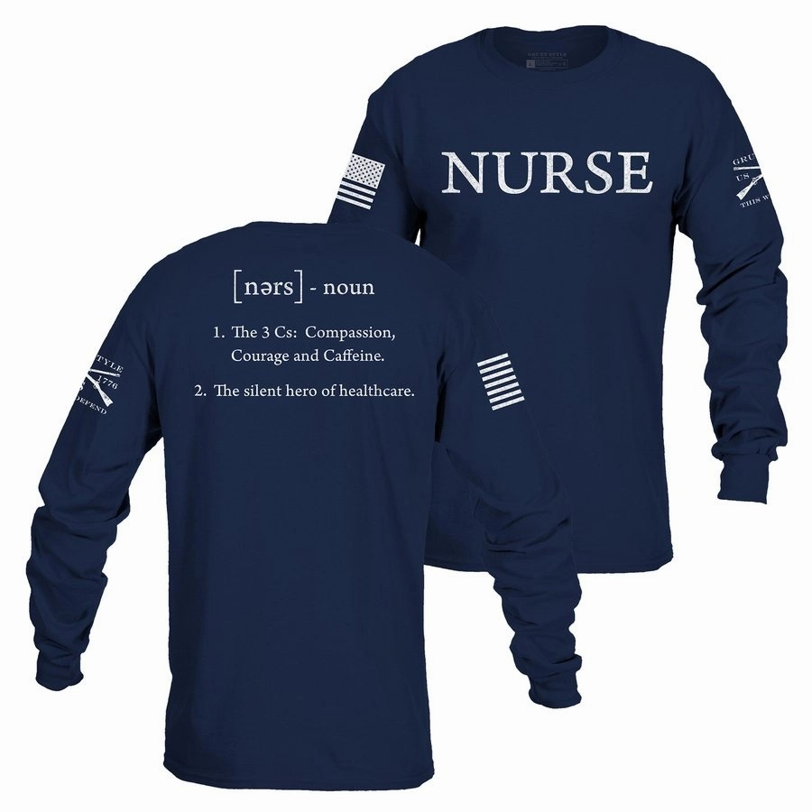 Nurse Defined Long Sleeve - Navy Comfy Waistband