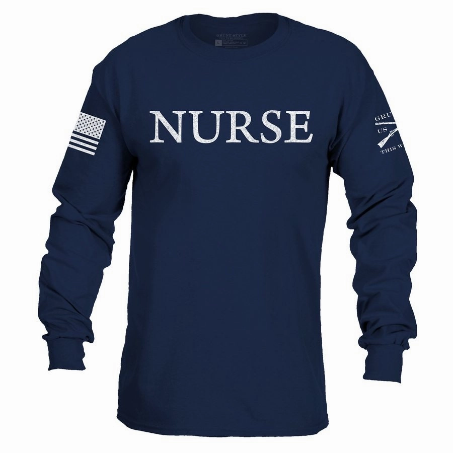 Nurse Defined Long Sleeve - Navy autumn getaway