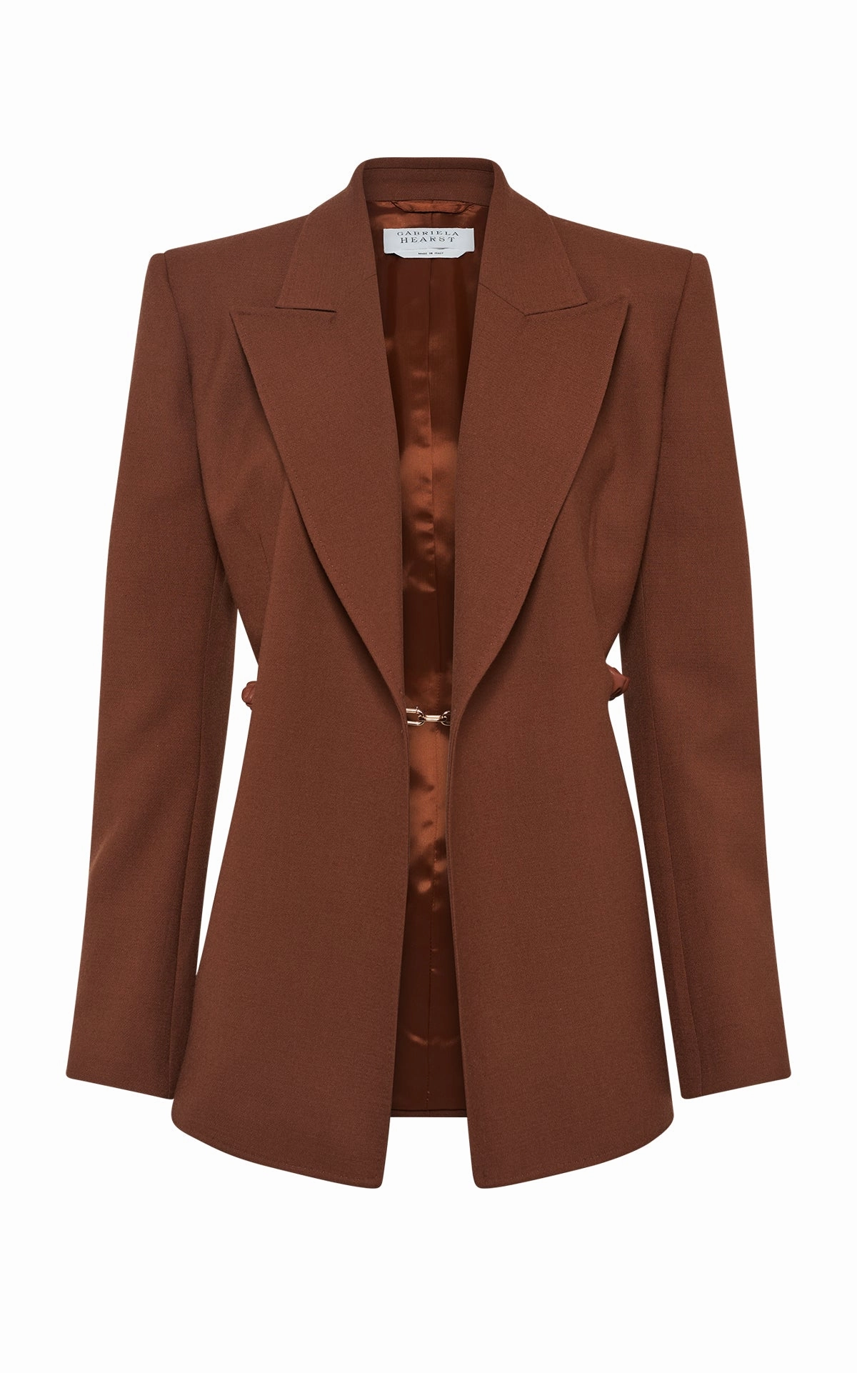 Epona Chain Blazer in Cognac Recycled Virgin Wool Layered Comfort Professional Cut