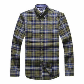 Nautical Look Tommy Hilfiger Green Long Sleeve Check shirt Male