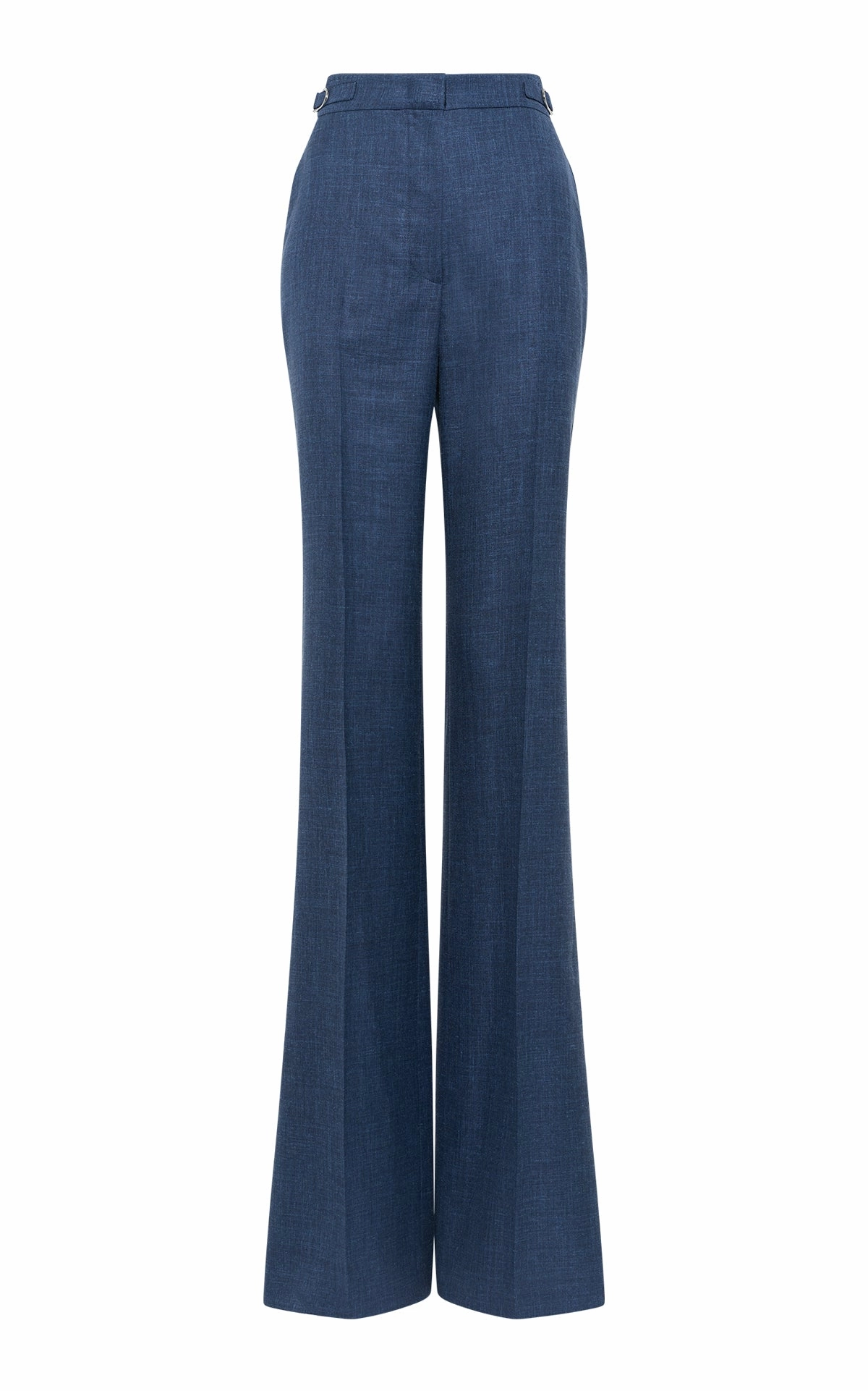 Premium Comfort Vesta Flared Pant in Denim Virgin Wool Silk with Linen