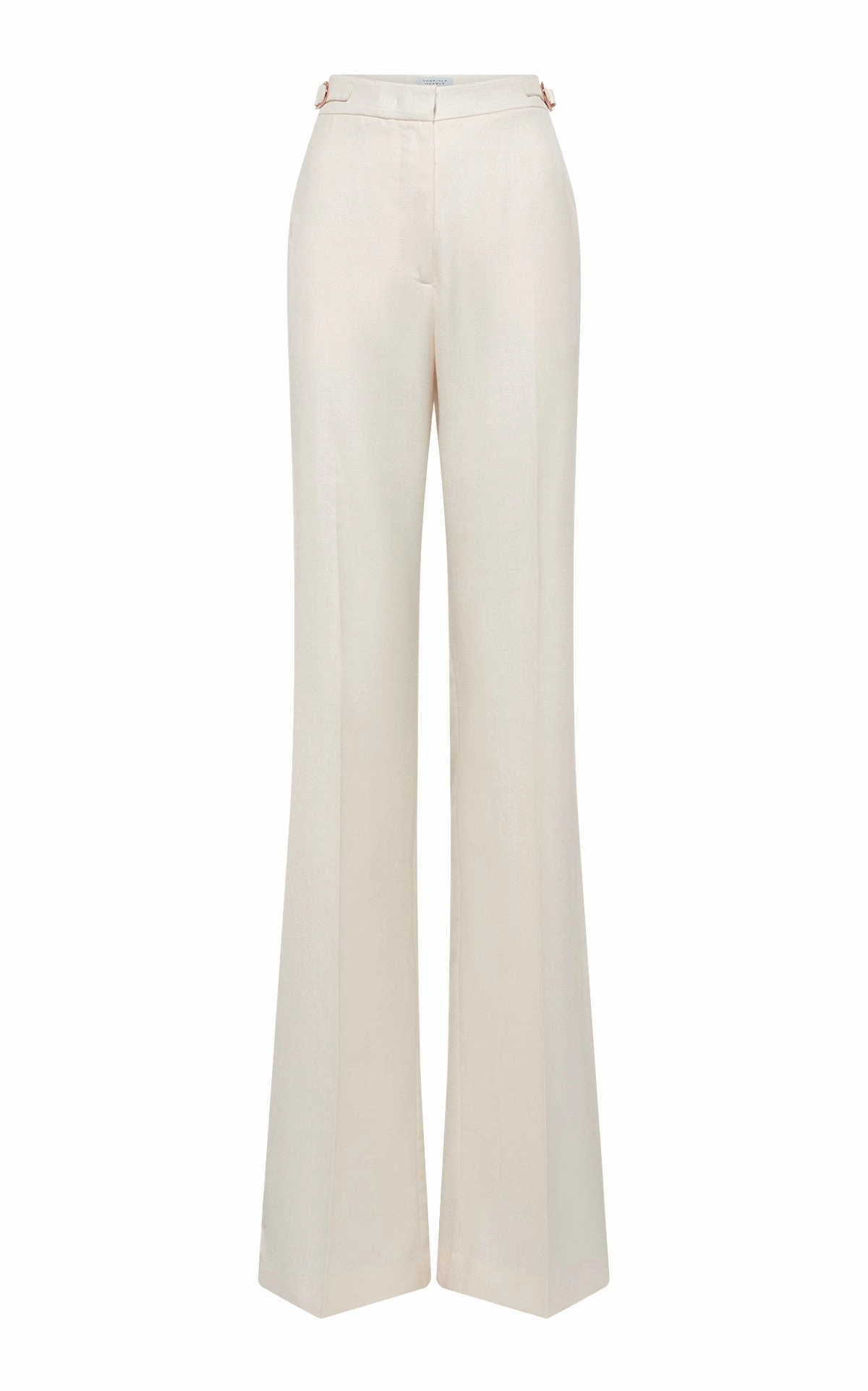 Layering Style Vesta Flared Pant in Ivory Virgin Wool Silk with Linen