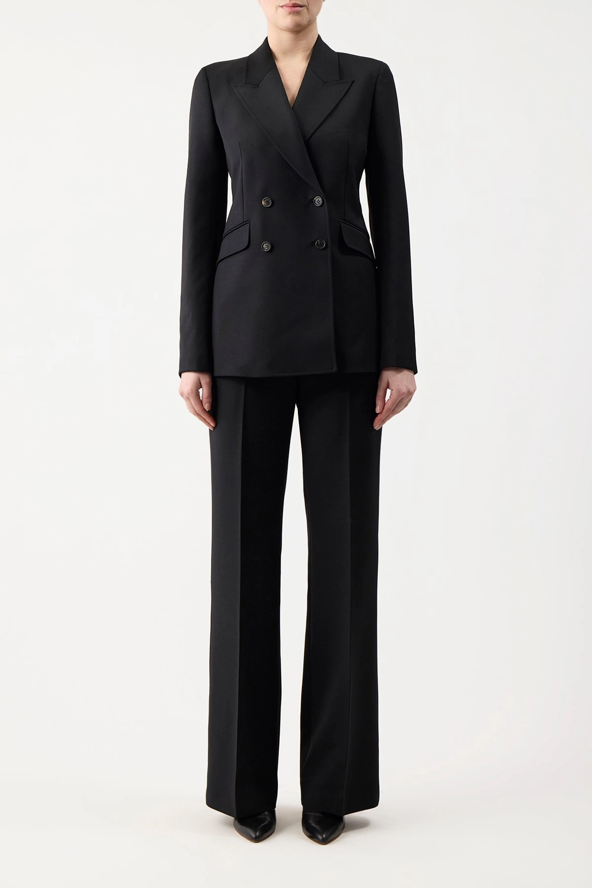 Refined Office Wear Vesta Pant in Black Sportswear Wool