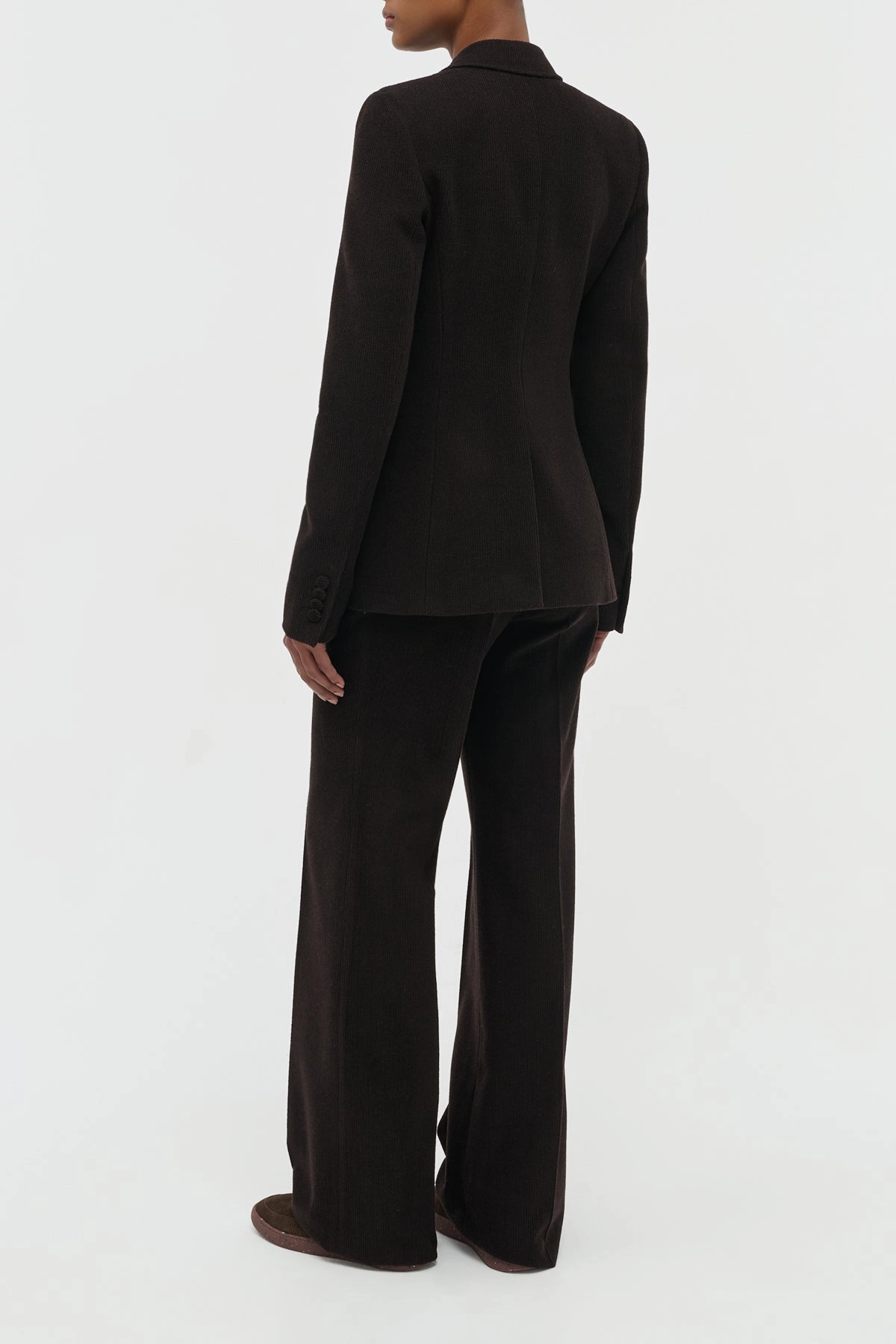 Vesta Pant in Chocolate Fine Cashmere Corduroy Tailored and Sharp All-Day Wear