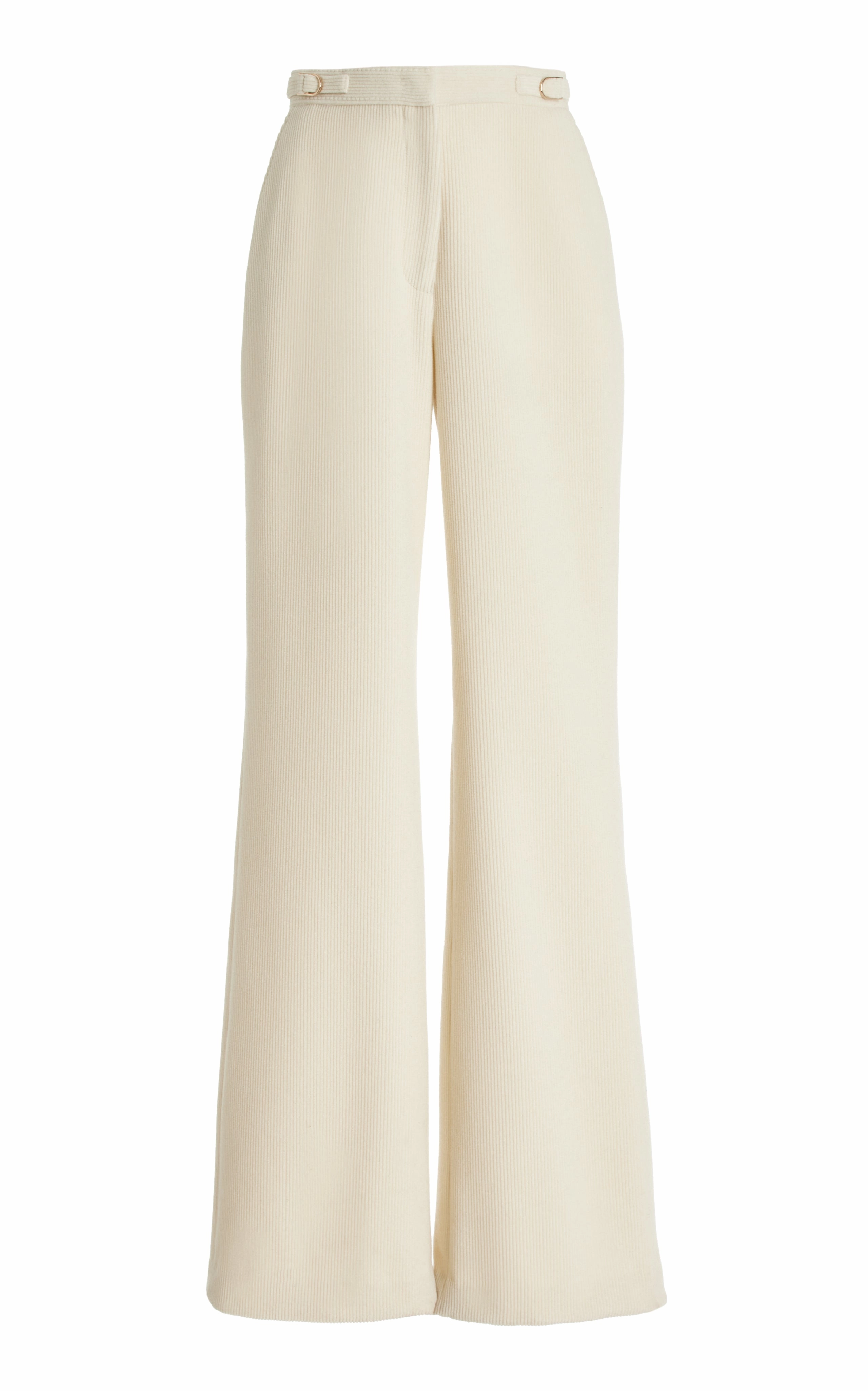 Vesta Pant in Ivory Cashmere Corduroy Sophisticated Attire Polished Design
