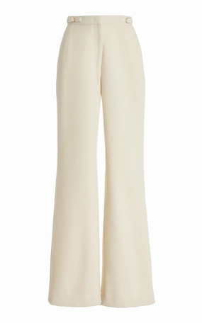 Vesta Pant in Ivory Cashmere Corduroy Sophisticated Attire Polished Design