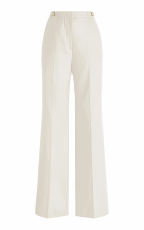 Chic Work Outfit Sharp Look Vesta Pant in Ivory Sportswear Wool