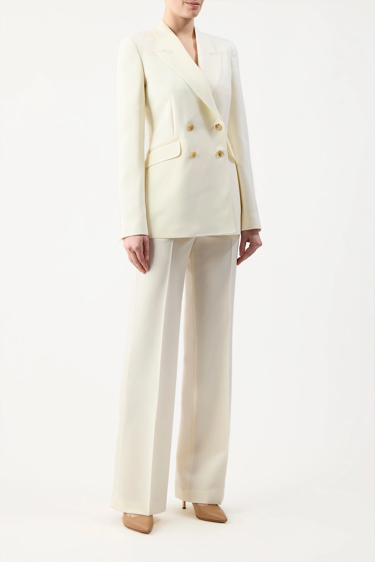Casual Wear Custom Tailoring Vesta Pant in Ivory Sportswear Wool