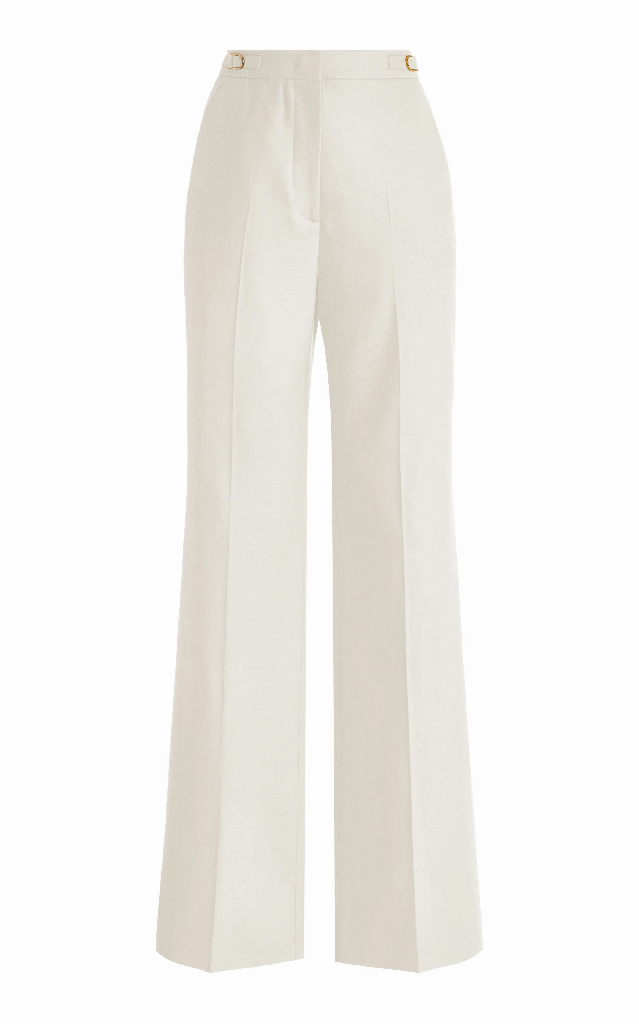 Chic Work Outfit Sharp Look Vesta Pant in Ivory Sportswear Wool