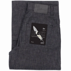 Wide Wild West  - Black Lightweight Denim - Black Functional Waistband Simple Outfit