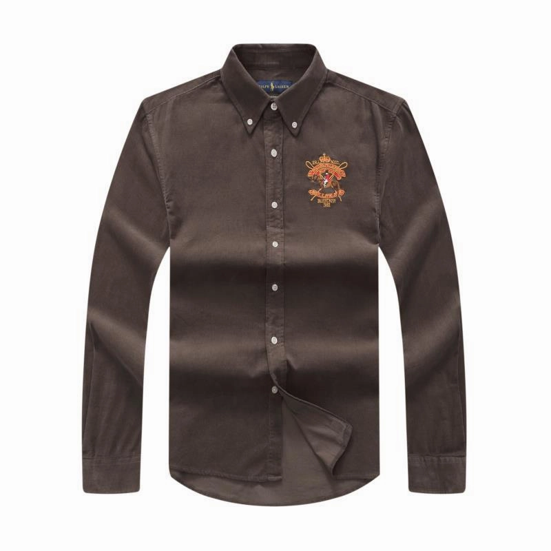 Flexible Knit Chilly Weather Wear Ralph Lauren Men Suede Brown Long Sleeve Badge