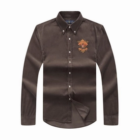 Ralph Lauren Men Suede Brown Long Sleeve Badge Chic Comfort