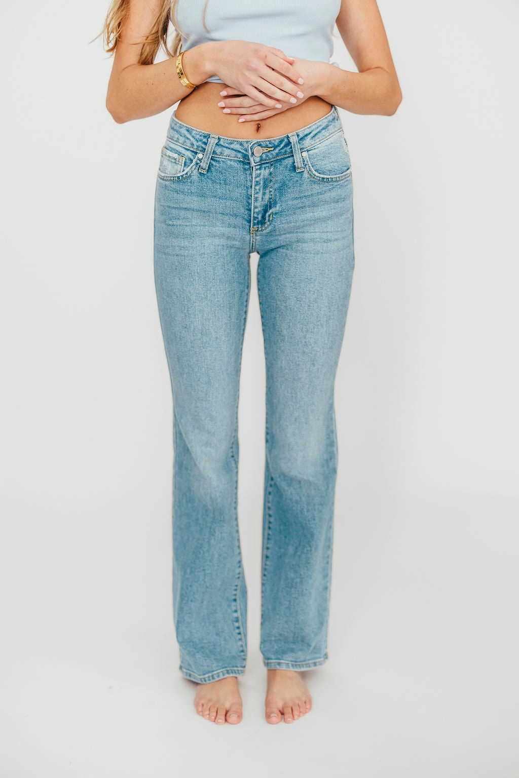 Mid Rise Structure Indie Low Rise Vintage Slim Bootcut in Light Denim *Final-Sale*