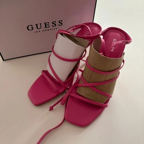 Open Toe Shoes Glamorous Stilettos Shoes Heels Stiletto By Guess In Pink, Size: 7.5
