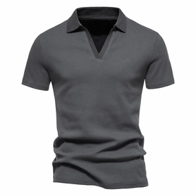 West Louis? Men's V-Neck Polo Style Henley Tee Seasonal Trend Gym Wear