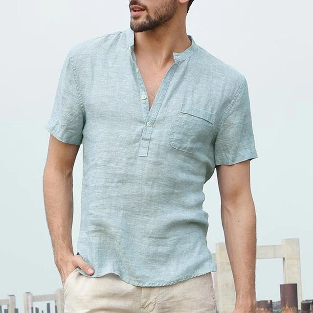 Gym Companion West Louis? Short Sleeve Henley Collar Shirts