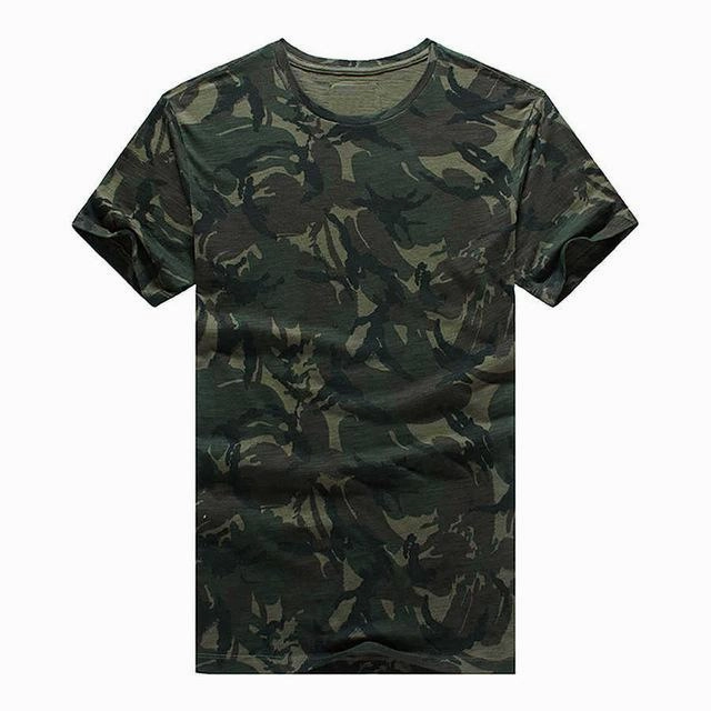 Sweat-Absorbing Eco Friendly Dye West Louis? Summer Camouflage Print Fashion T-Shirt