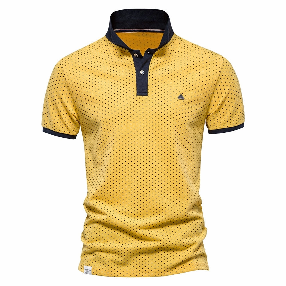 Perfect Layer West Louis? Summer Cotton Dots Business Polo Shirt
