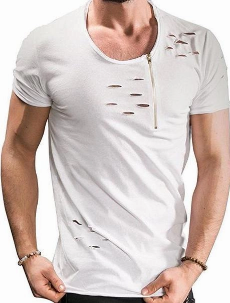 West Louis? Summer Ripped Hole T-shirts No Slip Shoulder Grips