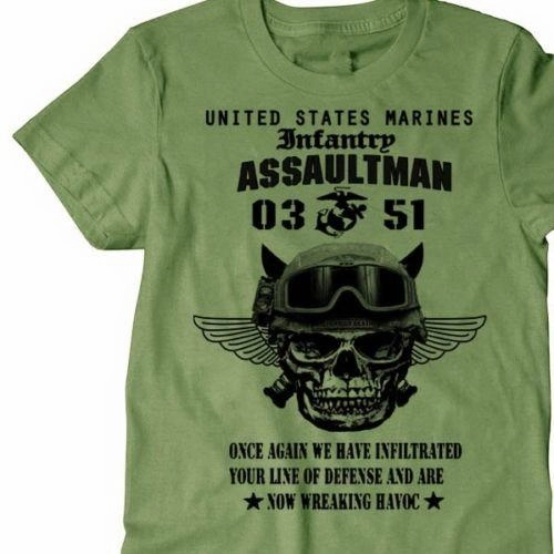 West Louis? US Marines Infantry Assaultman T-Shirt Versatile Look Edgy style