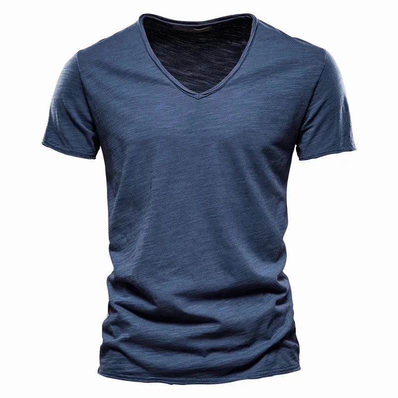 Smooth Zipper Design West Louis? V-Neck Fashion Design Cotton Tee