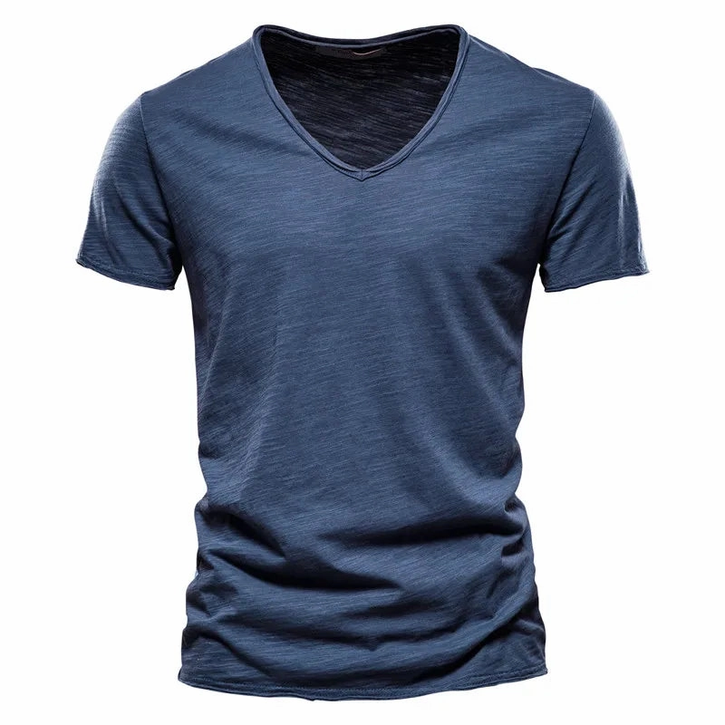 Brushed Inner Lining Business casual West Louis? V-Neck Fashion Design Cotton Tee