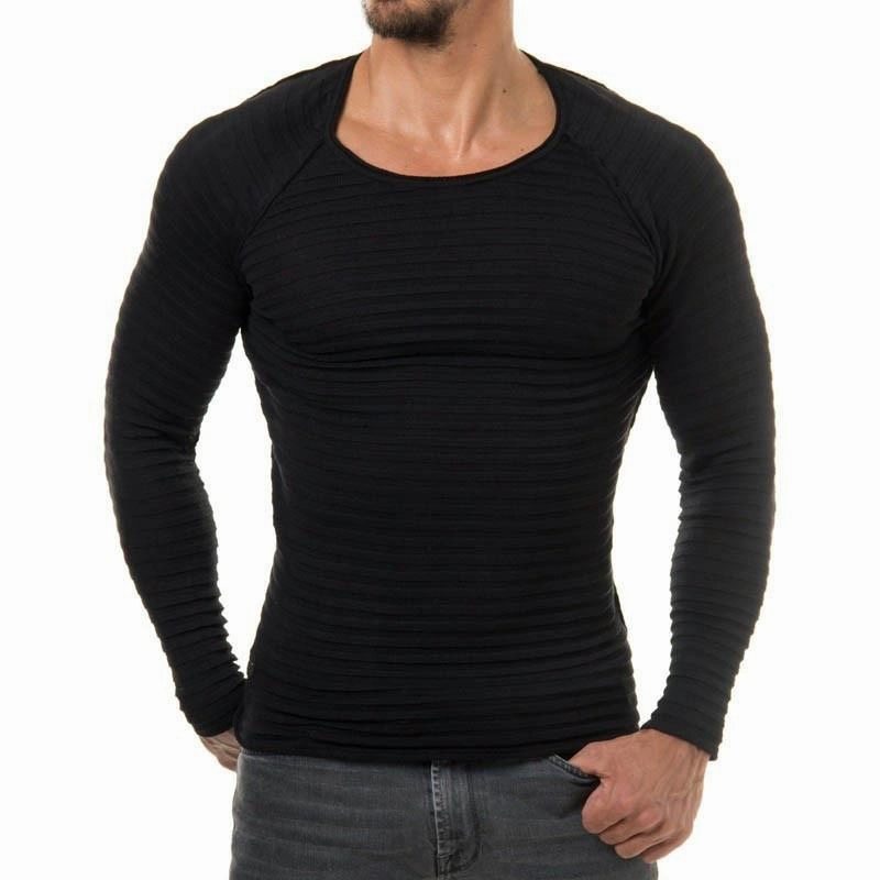 Sustainable Material Tall Length West Louis? Vertical Stripes Hedging O-Neck Pullover Shirts