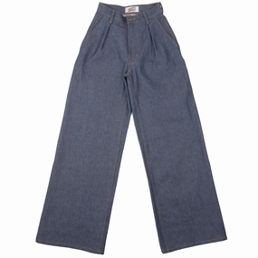 Modern Minimalist Creative Look Home Comfort Anti Sagging Technology Wide Leg Trouser  - Natural Indigo - Indigo