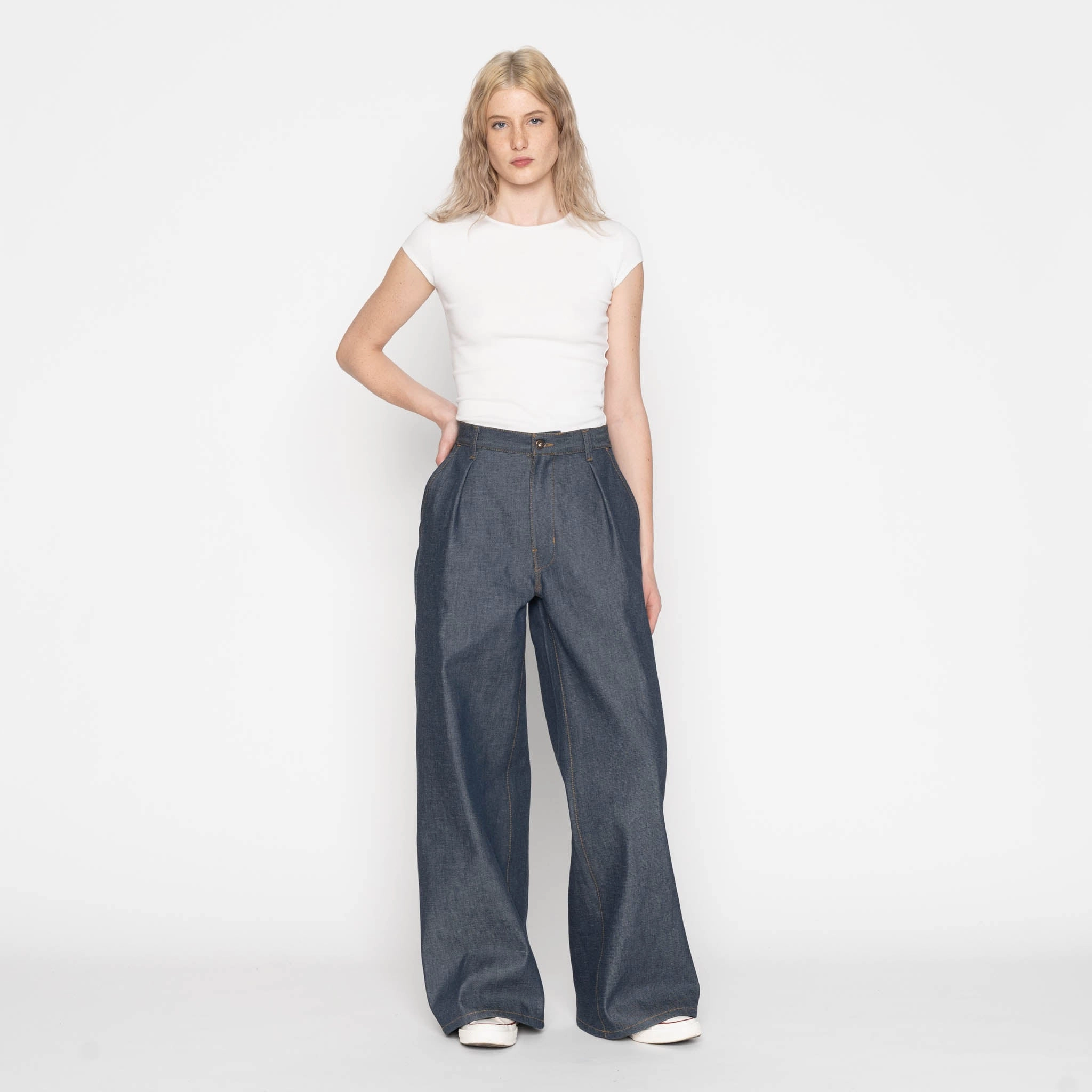 Wide Leg Trouser  - Natural Indigo - Indigo True Fit Stylish Essentials