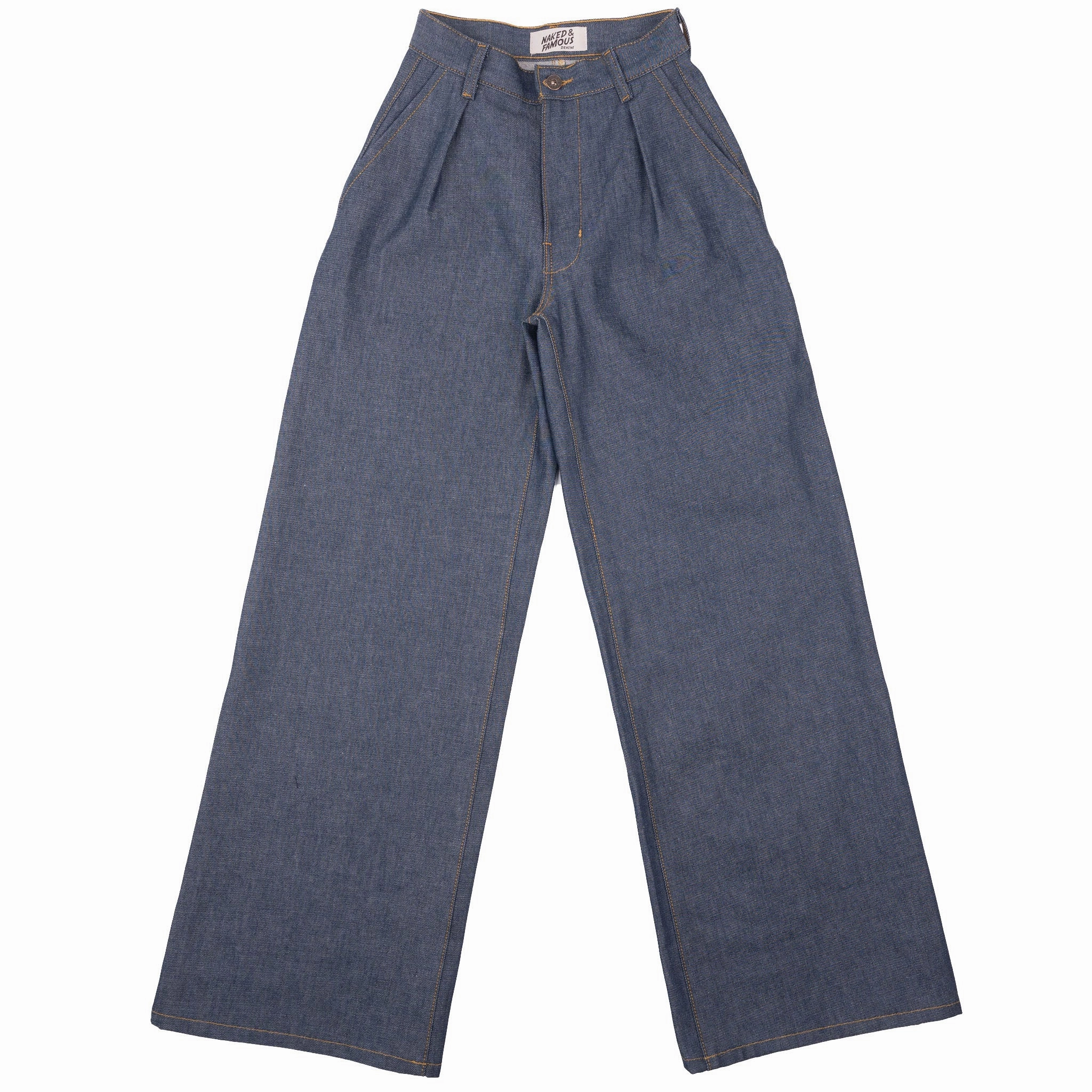 Modern Minimalist Creative Look Home Comfort Anti Sagging Technology Wide Leg Trouser  - Natural Indigo - Indigo