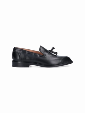 Elton Black Leather Loafers Breathable Slip-Ons