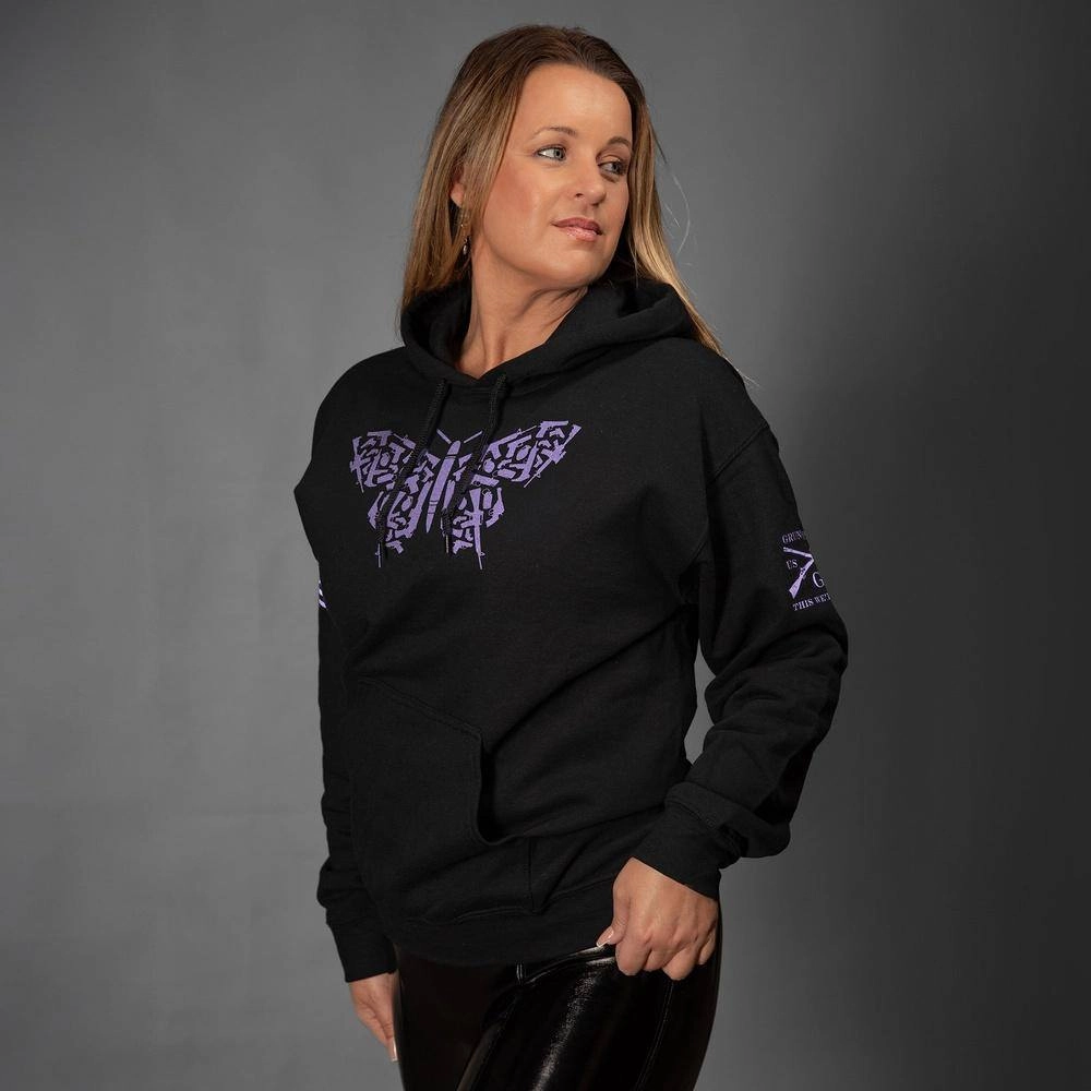 Women's 2A Butterfly Hoodie - Black All Day Comfort Stretch Fabric Technology