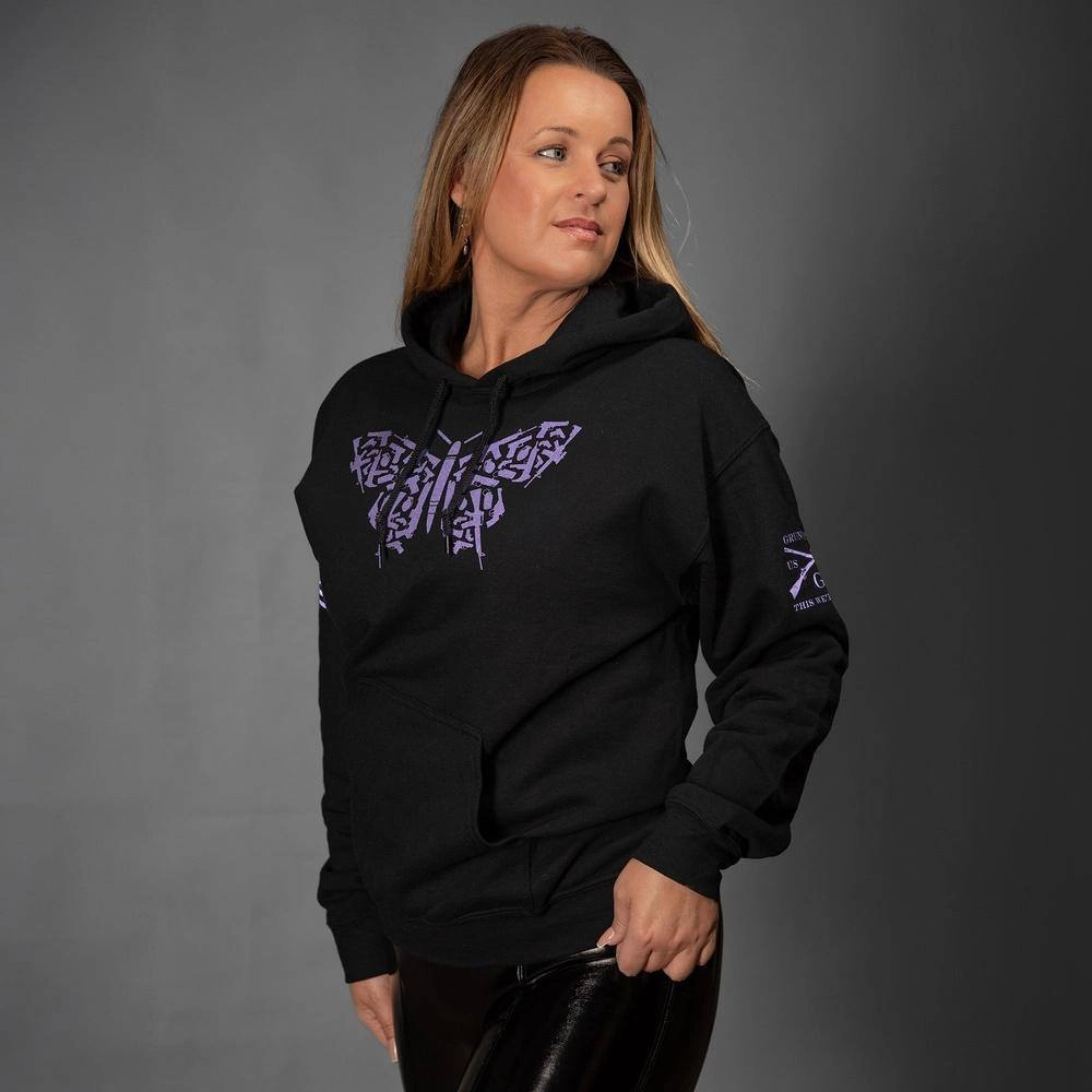 Weekend Wear Cool Comfort Women's 2A Butterfly Hoodie - Black