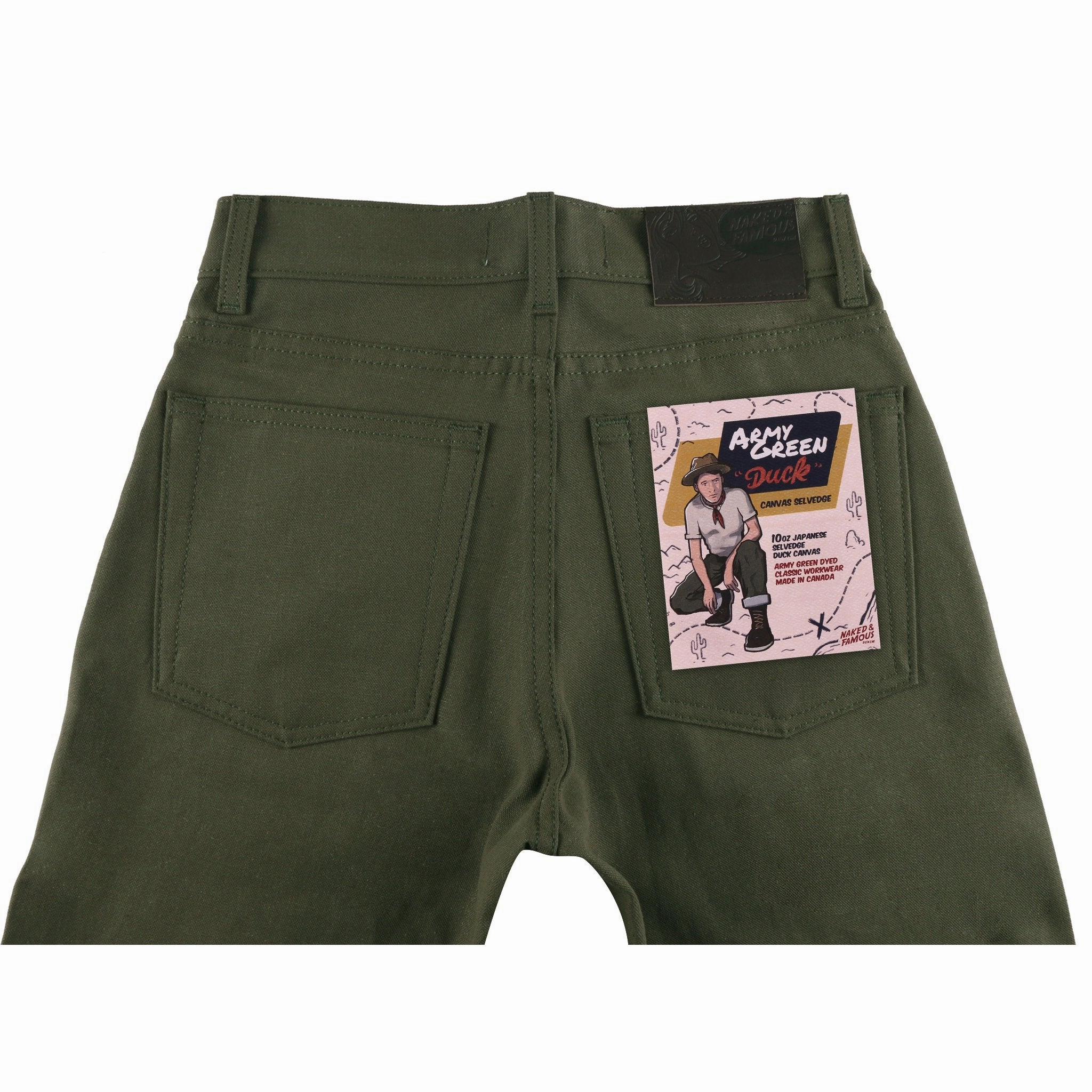 Women's - Max - Army Green Duck Selvedge Stylish Casual Evening Stroll Casual Luxury Winter Warmth