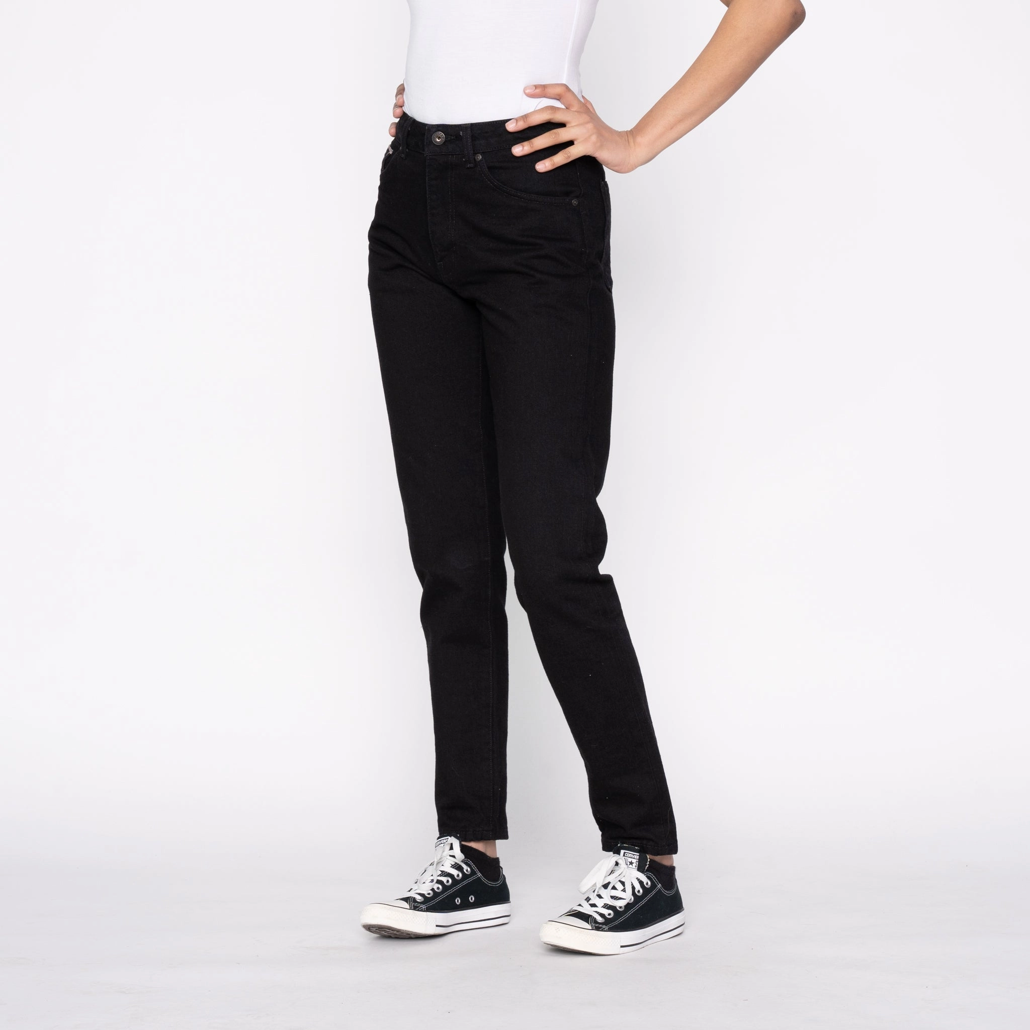 Women's - Max - Solid Black Selvedge Multi Purpose Pockets