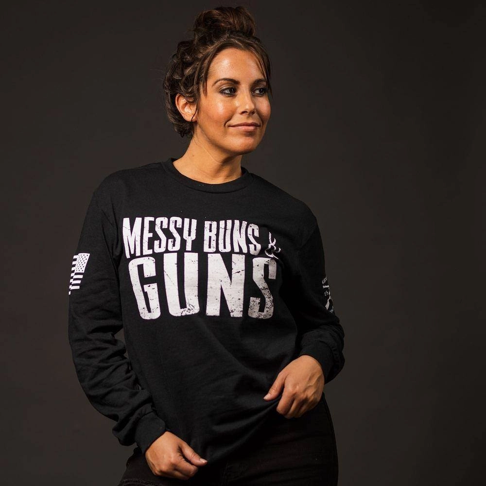 Fit Movement Women's Messy Buns & Guns Long Sleeve - Black