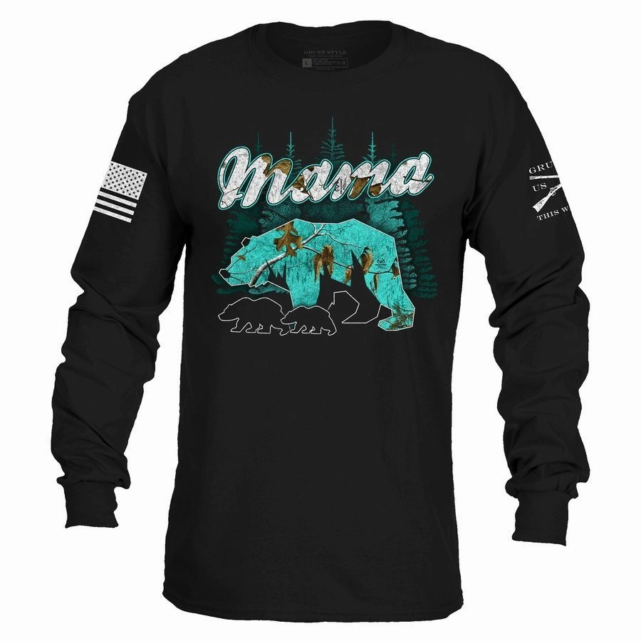 Teenager Deer like Women's Realtree Xtra? Sea Glass Mama Bear Long Sleeve - Black