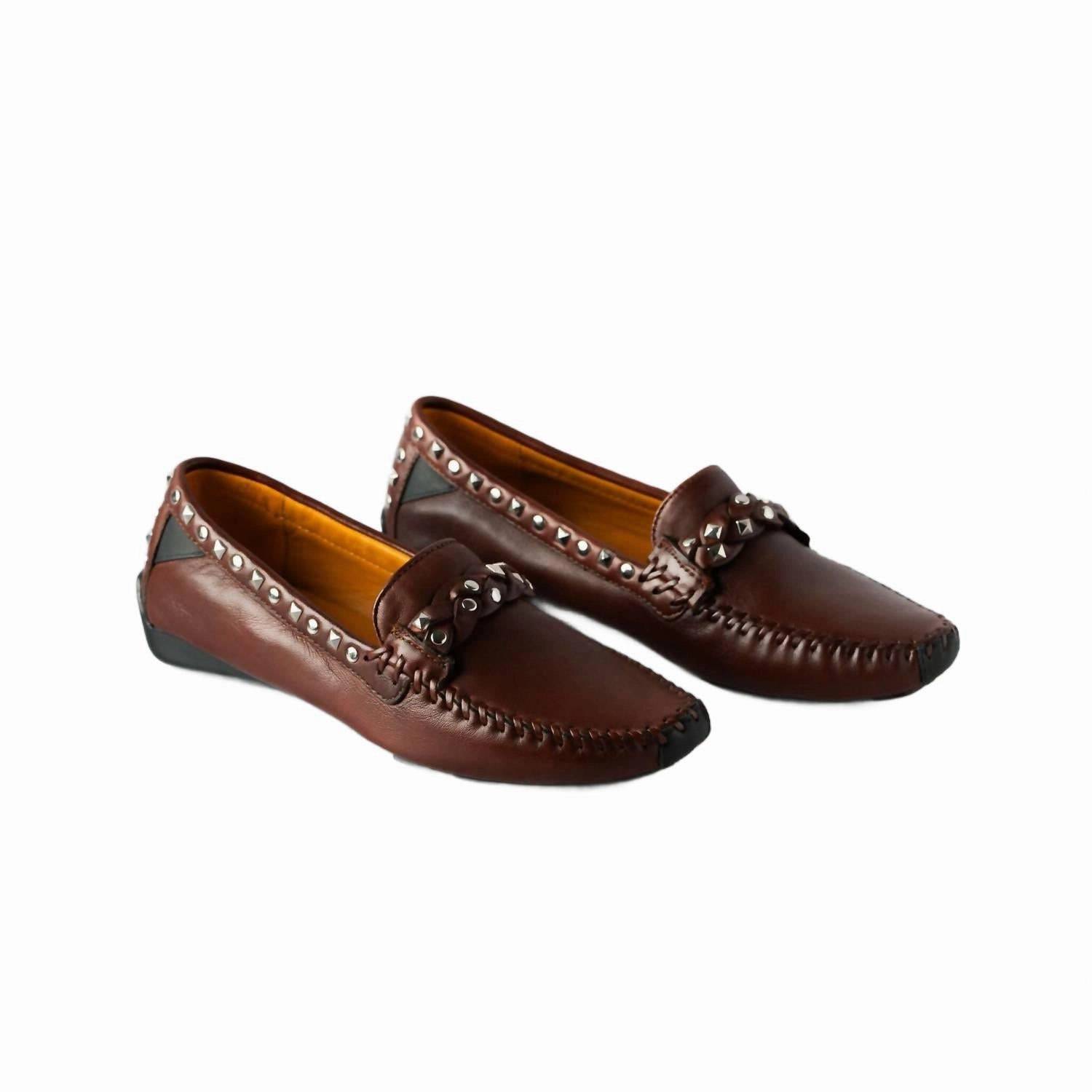 Eco Friendly Supportive Walk Women's Twisted Galaxy Loafer In Luggage Brown Leather