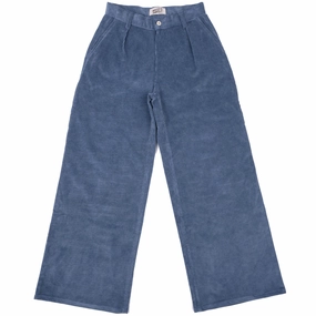 Beach Day Modern Wide Leg Trouser  - Organic Faded Corduroy - Indigo